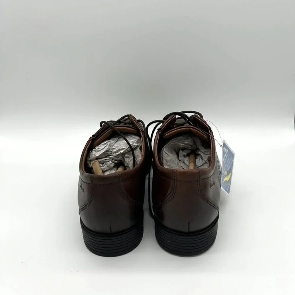 Clarks‎ Whiddon Cap Men's Shoes Brown US 9.5M Mahogany Leather Dress ( No Box)
